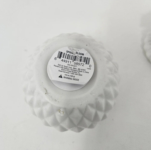 Spring Bloom White Pink Rose Ceramic Round Small Candle with Lid - Picture 5 of 6